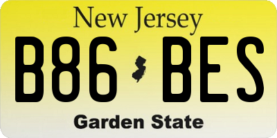 NJ license plate B86BES