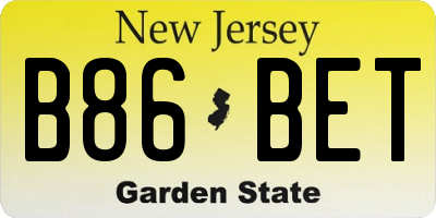 NJ license plate B86BET