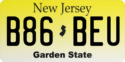 NJ license plate B86BEU