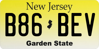 NJ license plate B86BEV
