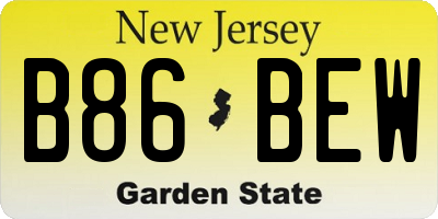 NJ license plate B86BEW