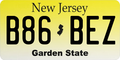 NJ license plate B86BEZ