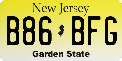 NJ license plate B86BFG