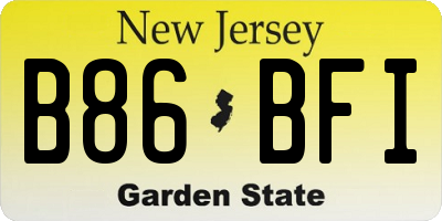 NJ license plate B86BFI