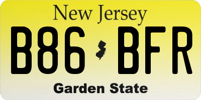 NJ license plate B86BFR
