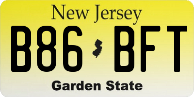 NJ license plate B86BFT