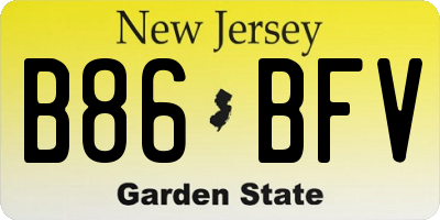 NJ license plate B86BFV