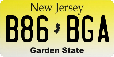 NJ license plate B86BGA