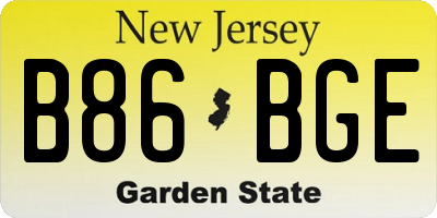NJ license plate B86BGE
