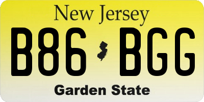 NJ license plate B86BGG