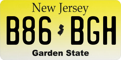 NJ license plate B86BGH