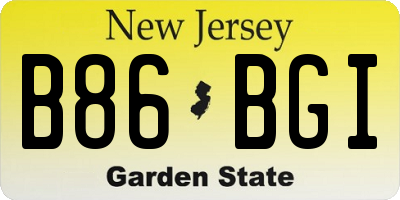 NJ license plate B86BGI