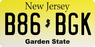 NJ license plate B86BGK