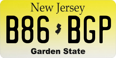 NJ license plate B86BGP