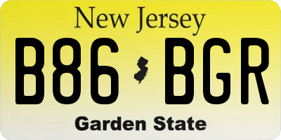 NJ license plate B86BGR