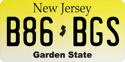 NJ license plate B86BGS