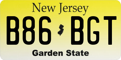 NJ license plate B86BGT