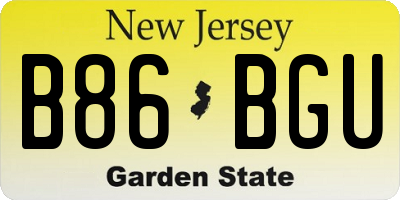 NJ license plate B86BGU