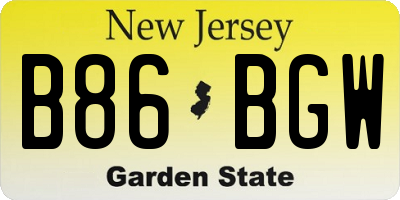 NJ license plate B86BGW