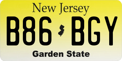 NJ license plate B86BGY