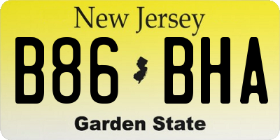 NJ license plate B86BHA