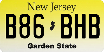 NJ license plate B86BHB
