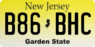 NJ license plate B86BHC