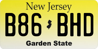 NJ license plate B86BHD