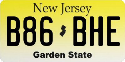 NJ license plate B86BHE