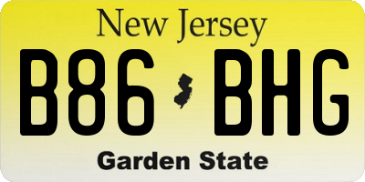 NJ license plate B86BHG