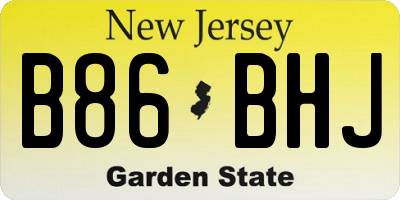 NJ license plate B86BHJ
