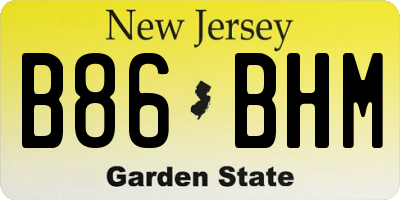NJ license plate B86BHM