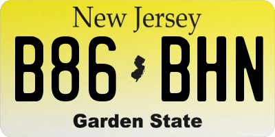 NJ license plate B86BHN