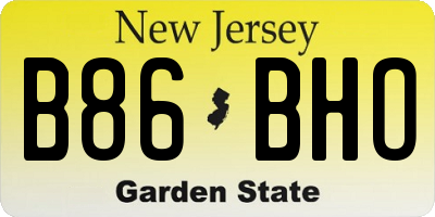 NJ license plate B86BHO