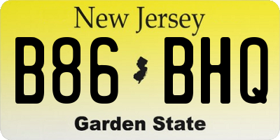 NJ license plate B86BHQ