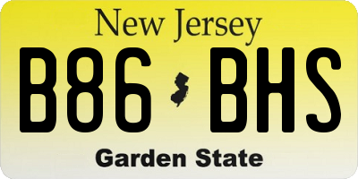 NJ license plate B86BHS