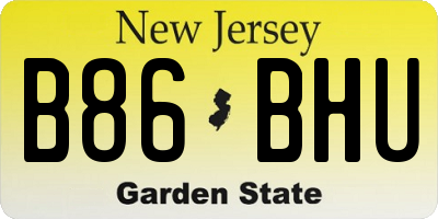 NJ license plate B86BHU