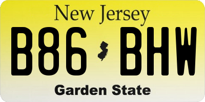 NJ license plate B86BHW