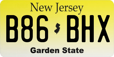 NJ license plate B86BHX