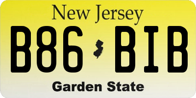 NJ license plate B86BIB