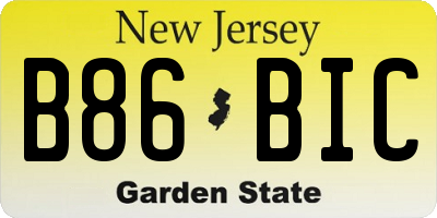 NJ license plate B86BIC