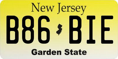 NJ license plate B86BIE