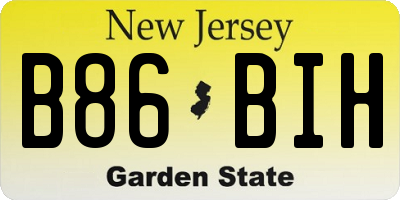 NJ license plate B86BIH