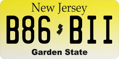 NJ license plate B86BII