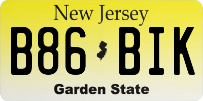 NJ license plate B86BIK