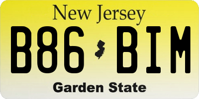 NJ license plate B86BIM