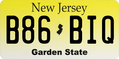 NJ license plate B86BIQ
