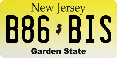 NJ license plate B86BIS