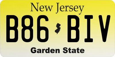 NJ license plate B86BIV