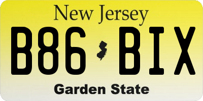 NJ license plate B86BIX
